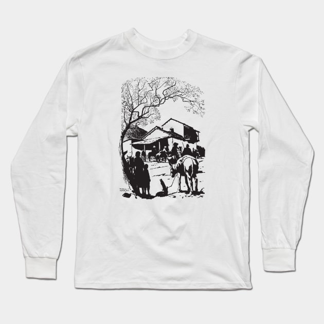 Gaucho Town by PPereyra Long Sleeve T-Shirt by Pablo Pereyra Art